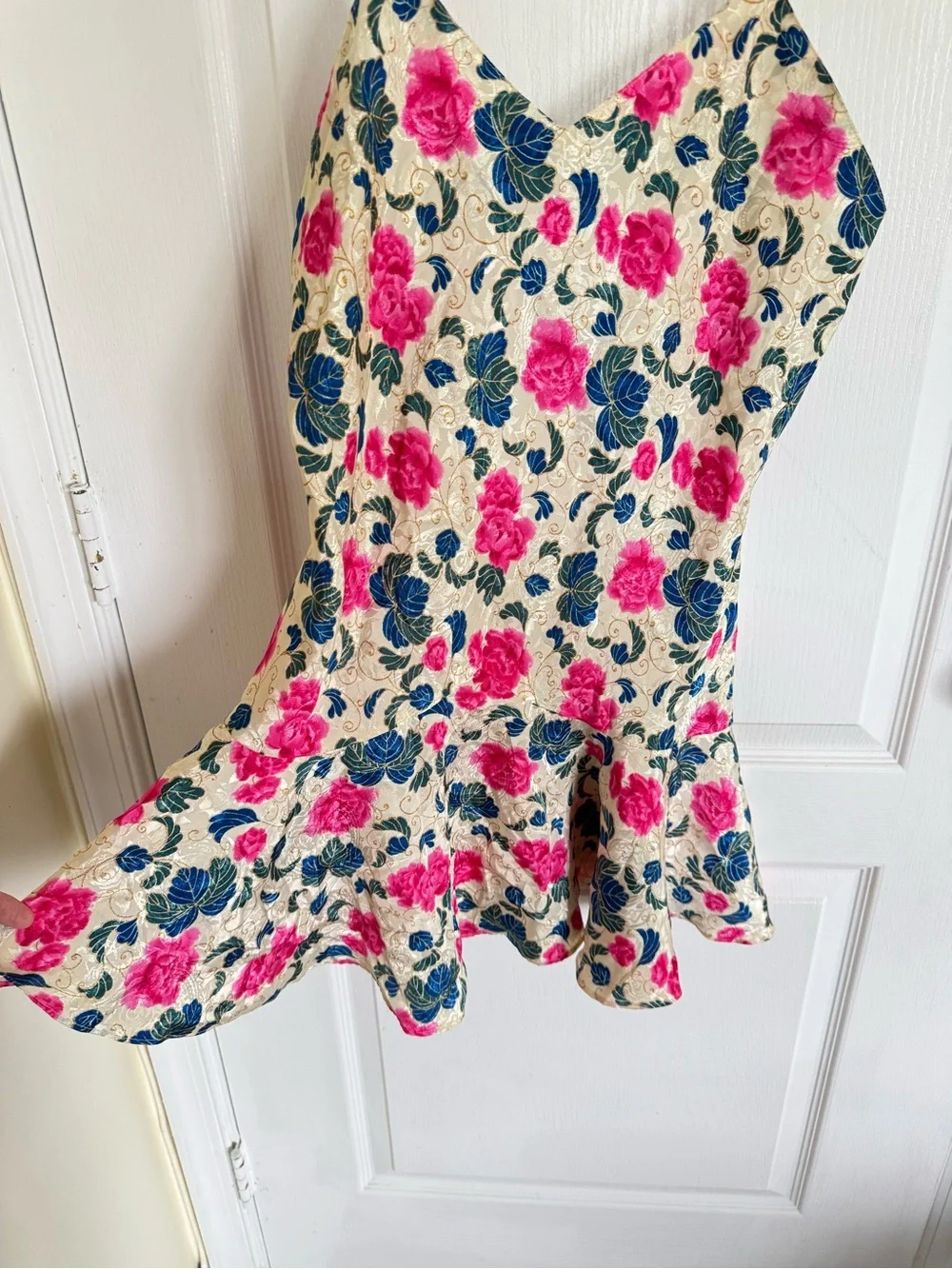 Victorias Secret Gold Label Vintage Floral V-Neck Satin Slip Dress - Picture 3 of 5